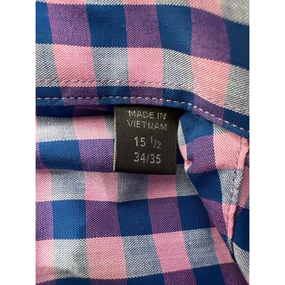 Esquire Dress Shirt Size 15 1/2 34/35 Button Front Long Sleeve Checkered Career - Picture 4 of 9